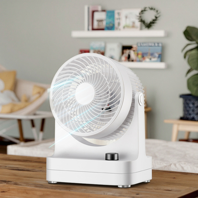 CE/UKCA Certified Smart Air Circulator Table Fan 5.5m Long-Distance 3 Speeds 120° Oscillation Mechanical for Outdoor Office
