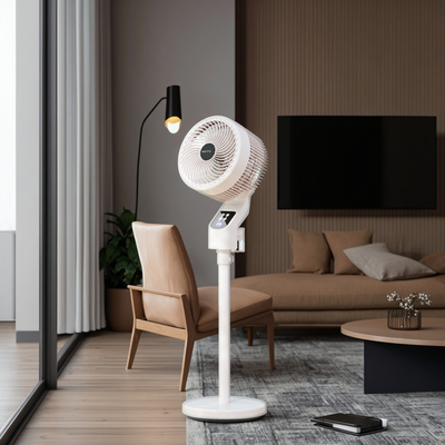 Small Size Smart Electric Air Circulation Fan Convenient for Home Office Hotel Vertical Desktop Floor Design Easy Mechanical Box