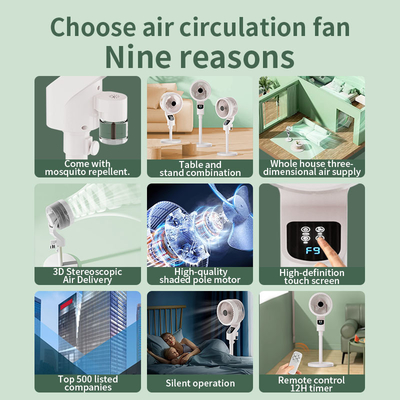 Smart Silent Electric Air Circulation Fan Comfortable Convenient Small Size Vertical Desktop Floor Fan Easy Mechanical Box