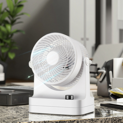 CE/UKCA Certified Smart Air Circulator 5.5m Long-Distance Table Fan 3 Speeds 120° Oscillation for Office Dormitory Car Outdoor