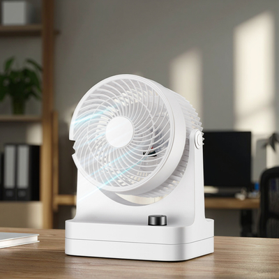 Desk Fan With Wide-Angle 3-Speed Oscillating Table Fan with Knob Control & 90° Manual Tilt, Quiet Operation Desktop Fan