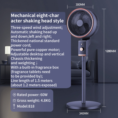 Enhanced Motor Air Circulation Fan Aroma Function 3 Speed Dual Use Tower Pedestal Fan Oscillation Desk Stand Use for Outdoor