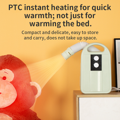 Portable 2-in-1 Knob Control Electric Heaters Multi-Use Shoe Bed Warmer Flexible Hose Rapid Heating/Cooling for Home/Dorm Garage